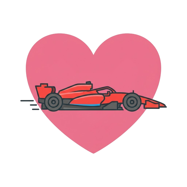 Pink heart and Racing car