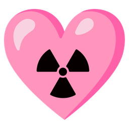 pink heart and radioactive