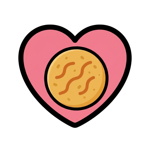 Pink heart and Rice cracker