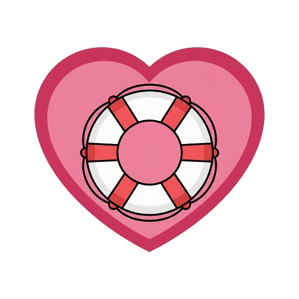 Pink heart and Ring buoy