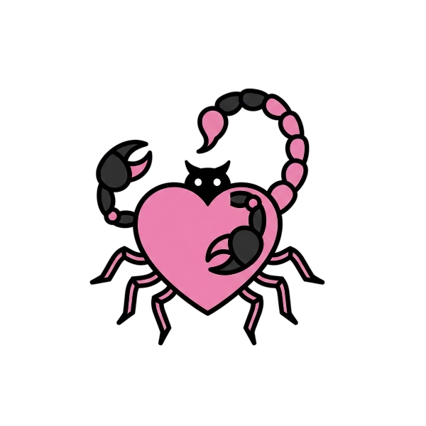 Pink heart and Scorpion