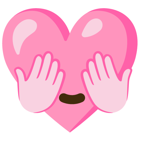 Pink heart and See-no-evil monkey