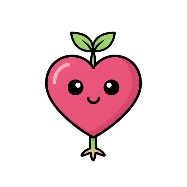 Pink heart and Seedling