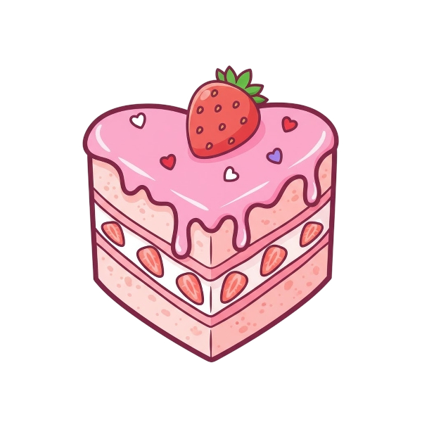 Pink heart and Shortcake