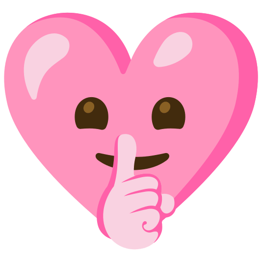 Pink heart and Shushing face