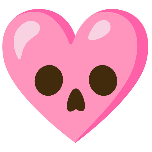 Pink heart and Skull