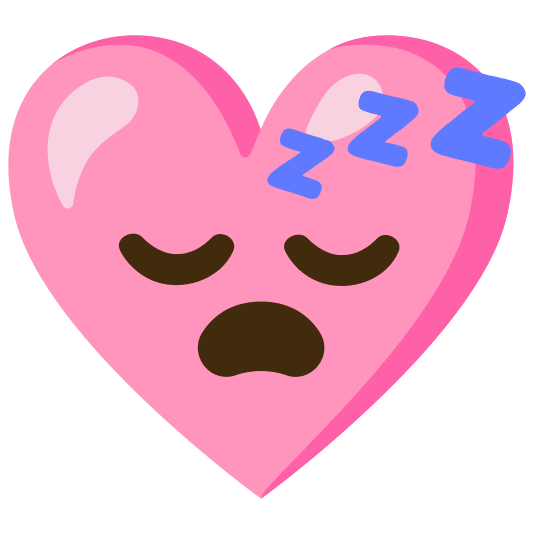 Pink heart and Sleeping face