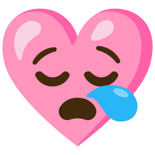 Pink heart and Sleepy face