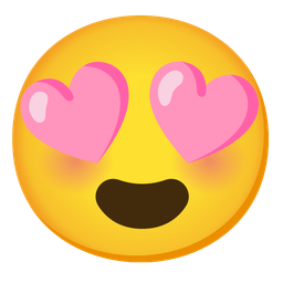 Pink heart and Smiling face with heart-eyes