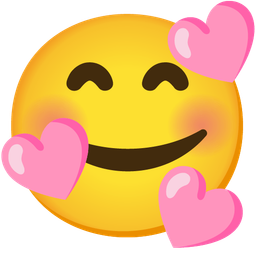 Pink heart and Smiling face with hearts
