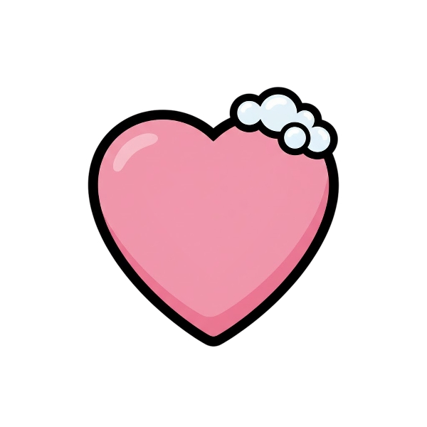 Pink heart and Soap