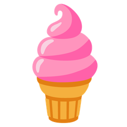 pink heart and soft ice cream