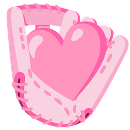 Pink heart and Softball