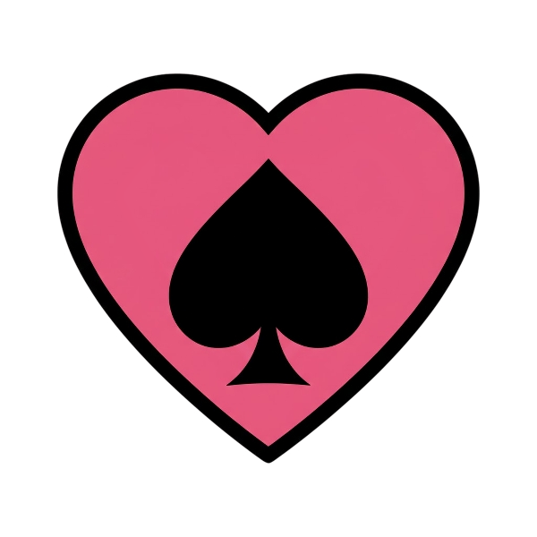 Pink heart and Spade suit
