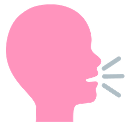 pink heart and speaking head