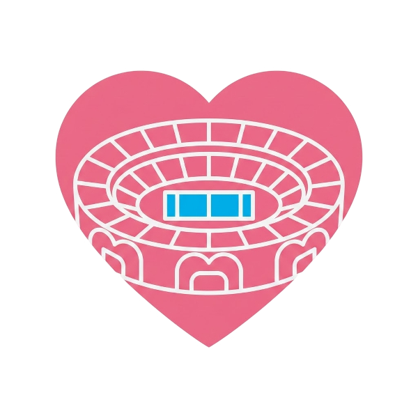 Pink heart and Stadium