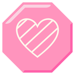 pink heart and stop sign