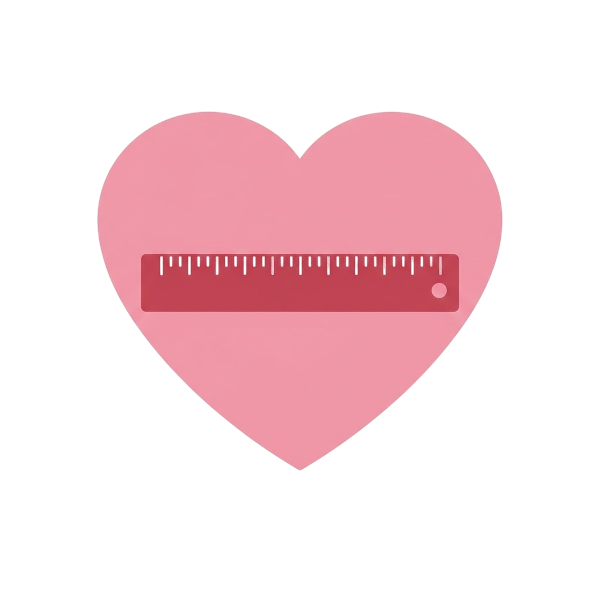 Pink heart and Straight ruler