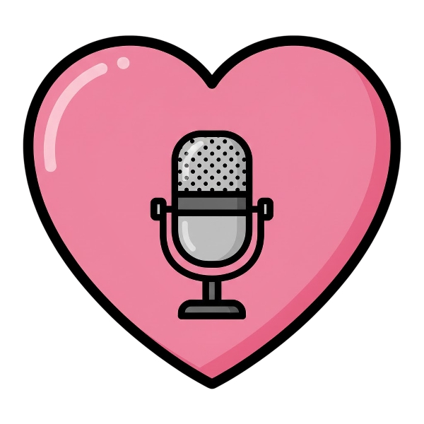 Pink heart and Studio microphone