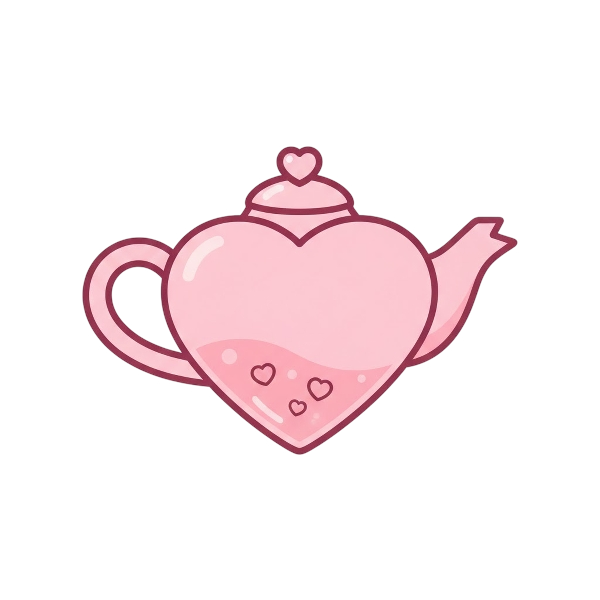 Pink heart and Teapot