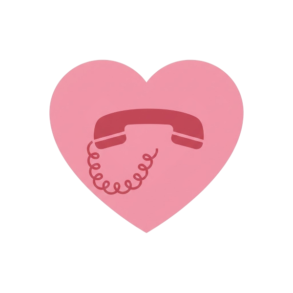 Pink heart and Telephone