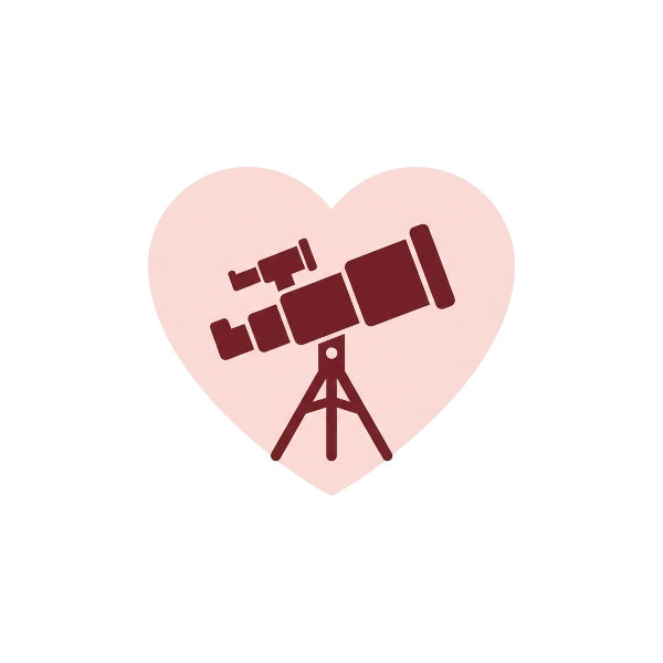 Pink heart and Telescope