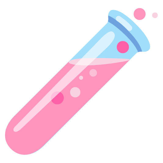 Pink heart and Test tube
