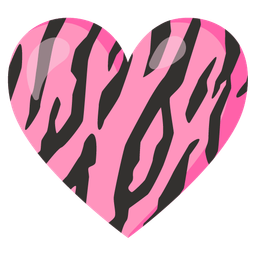 pink heart and tiger face