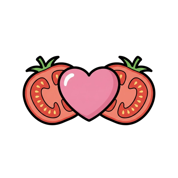 Pink heart and Tomato
