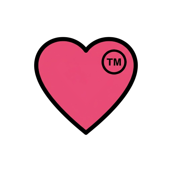 Pink heart and Trade mark