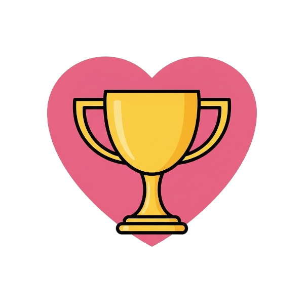 Pink heart and Trophy