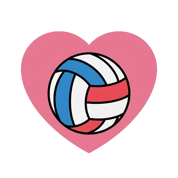 Pink heart and Volleyball