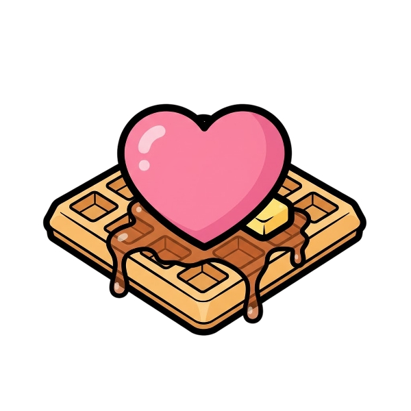 Pink heart and Waffle