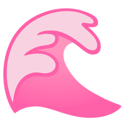 pink heart and water wave