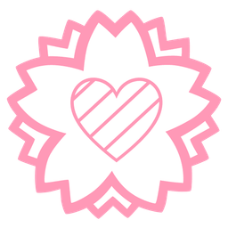 pink heart and white flower