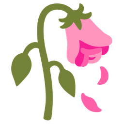 pink heart and wilted flower