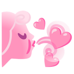 pink heart and wind face