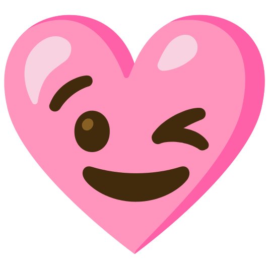 Pink heart and Winking face