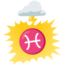 Pisces and cloud with lightning