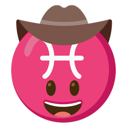 Pisces and cowboy hat face
