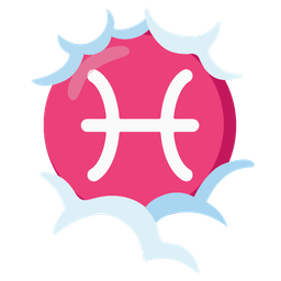 Pisces and face in clouds