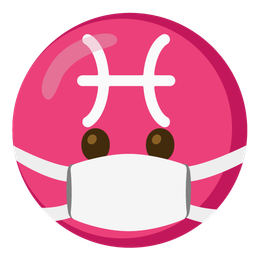 Pisces and face with medical mask