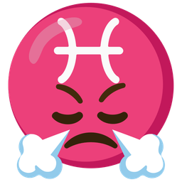 Pisces and face with steam from nose