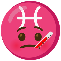 Pisces and face with thermometer