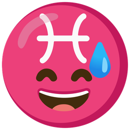 Pisces and Grinning face with sweat