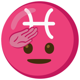 Pisces and saluting face