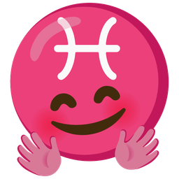 Pisces and Smiling face with open hands