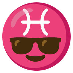 Pisces and smiling face with sunglasses