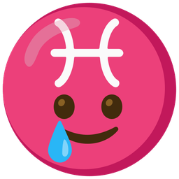 Pisces and Smiling face with tear