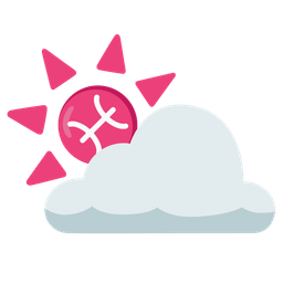 Pisces and sun behind cloud